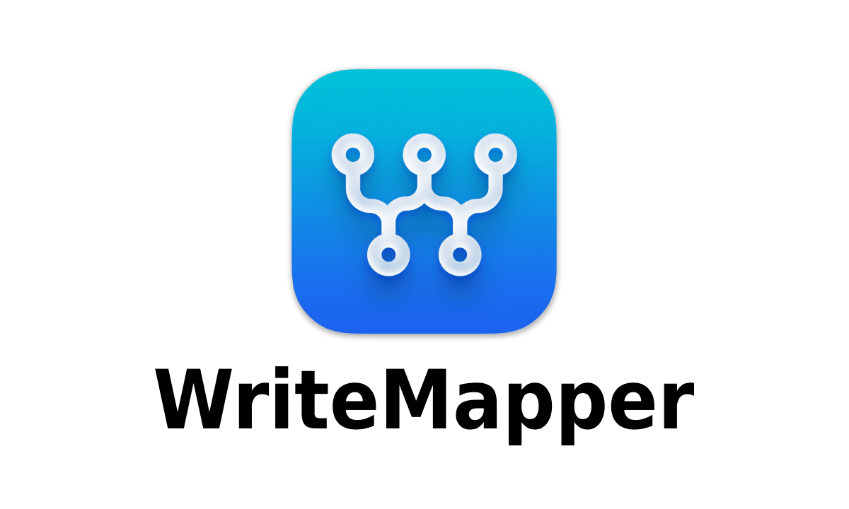 The light background logo for WriteMapper, an outlining software tool for academic, research and essay writing.